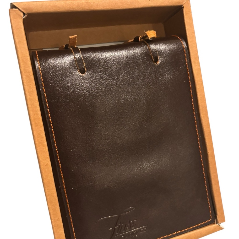 First Tick notebook Dark Brown full smooth Leather Cover💼